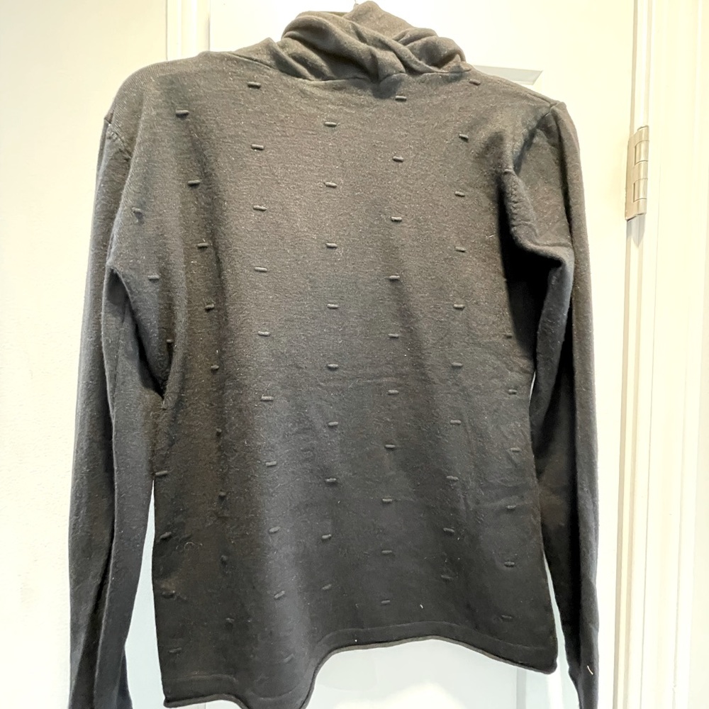 Loft black textured sweater with loose turtleneck. Size Large, never been worn